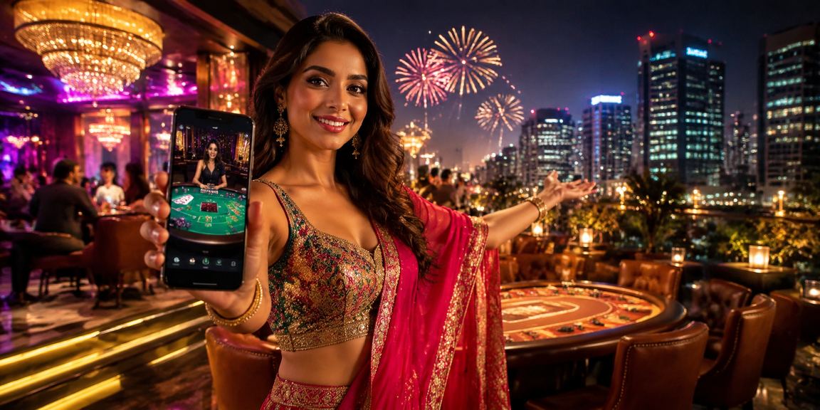 Indian player enjoying casino games including Andar Bahar via mobile app